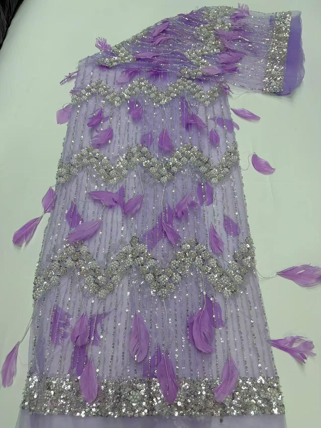 Hot-sale French textiles embroidery with sequin lace fabric suitable for sublimation