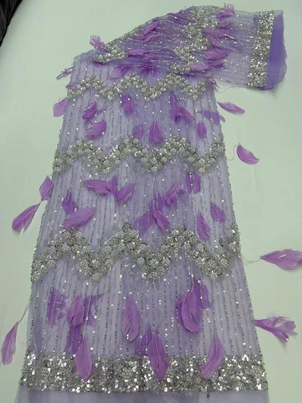 Hot-sale French textiles embroidery with sequin lace fabric suitable for sublimation
