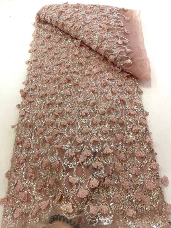 European style sequins embroidered wedding high density lace dress