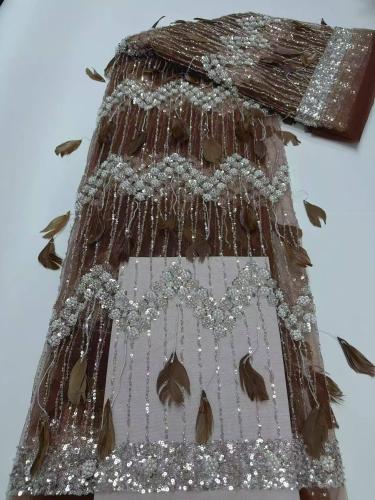 Hot-sale French textiles embroidery with sequin lace fabric suitable for sublimation