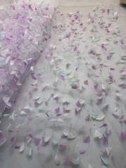Hot-sale French textiles embroidery with sequin lace fabric suitable for sublimation
