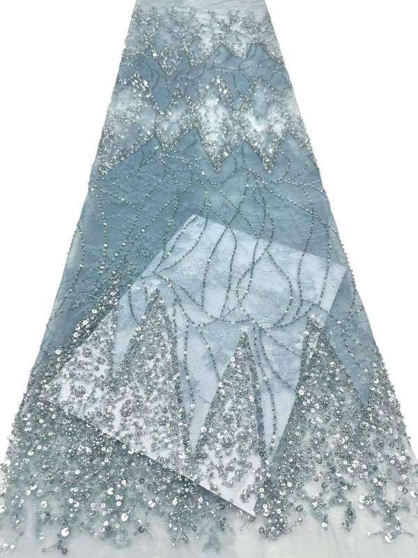 European style sequins embroidered wedding high density lace dress
