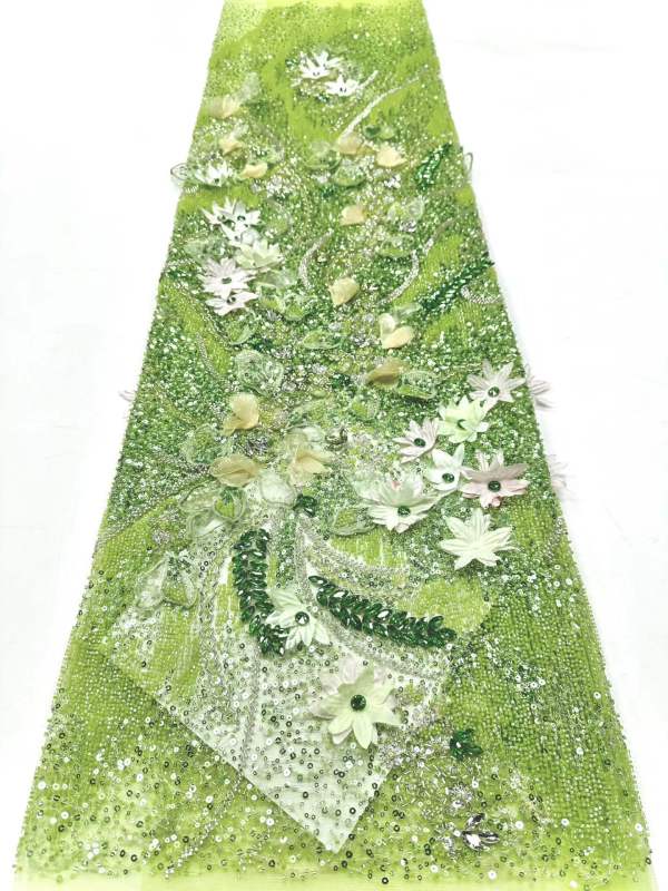 European style sequins embroidered wedding high density lace dress