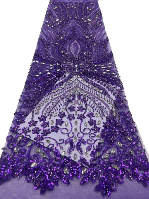 European style sequins embroidered wedding high density lace dress