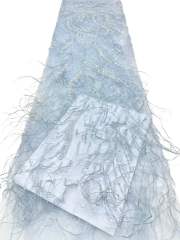 Shiny bridal tulle lace with heavy beads and pearls luxury crystal sequins lace for wedding dress
