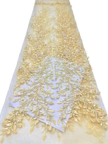 Hot-sale French textiles embroidery with sequin lace fabric suitable for sublimation