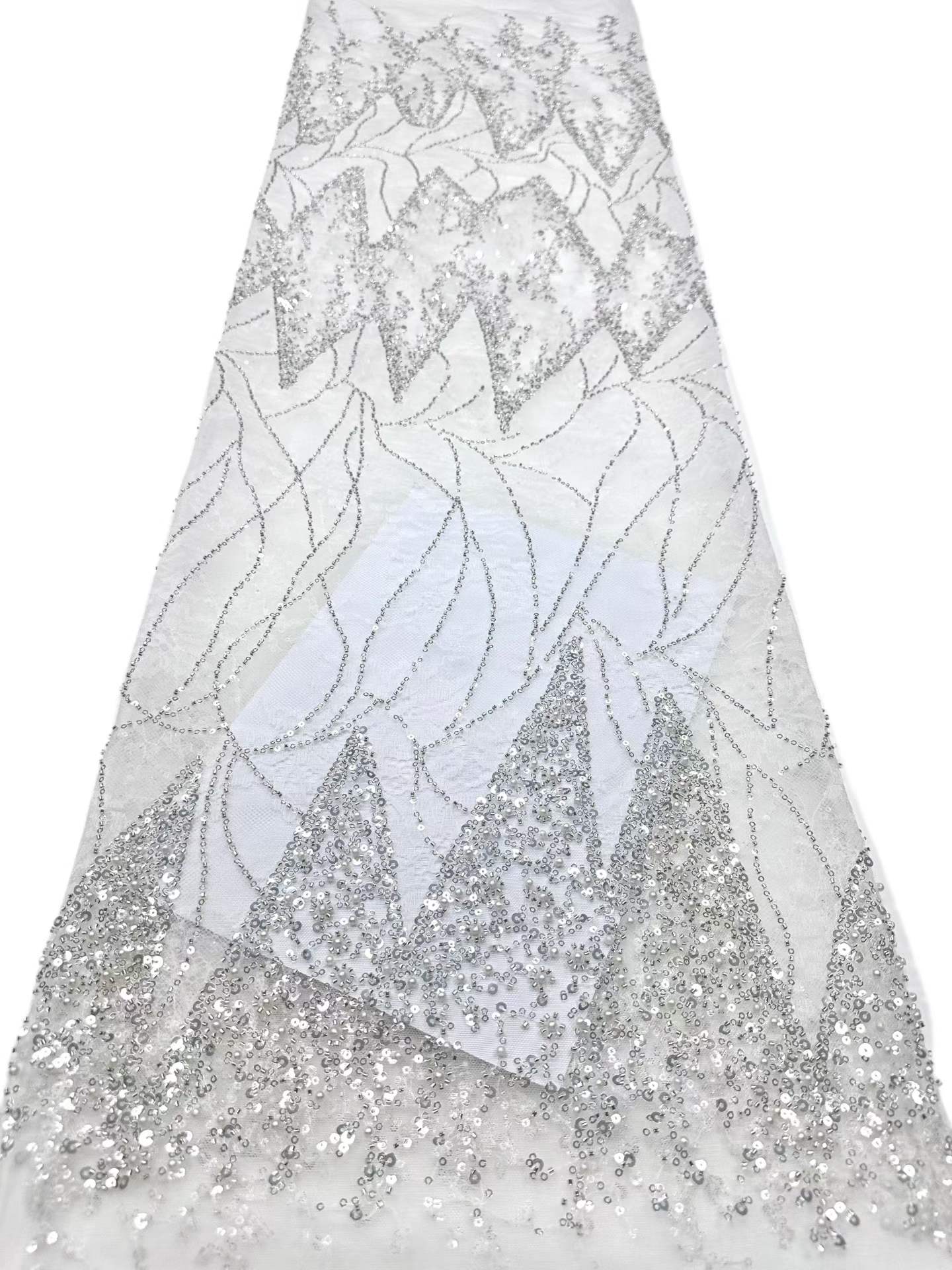 European style sequins embroidered wedding high density lace dress