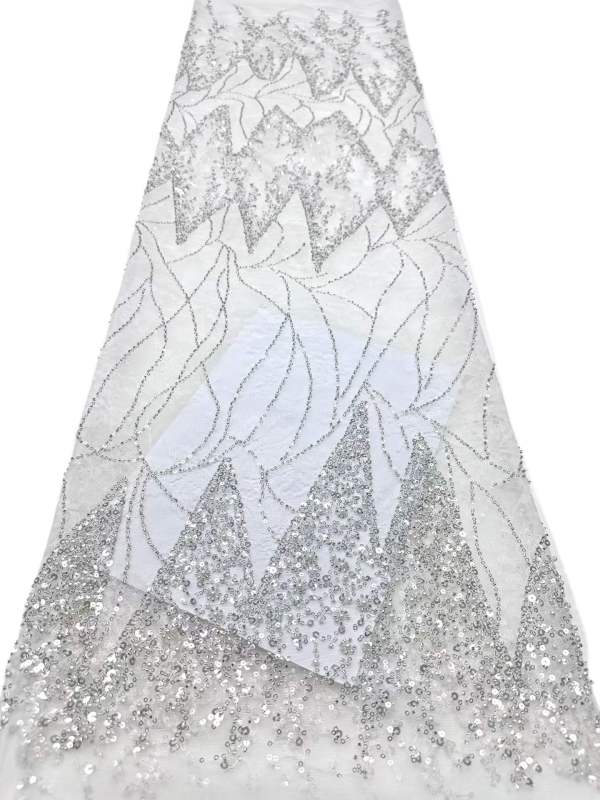 European style sequins embroidered wedding high density lace dress