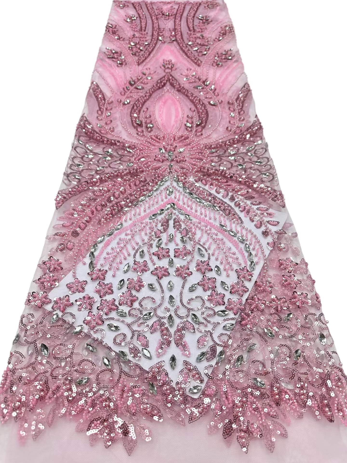 European style sequins embroidered wedding high density lace dress