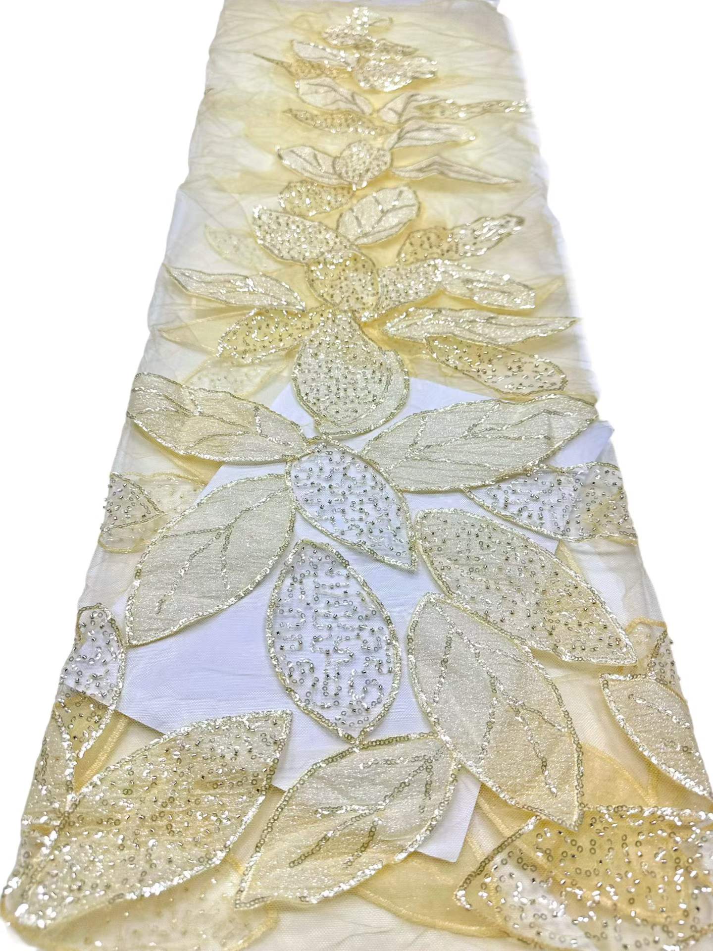 European style sequins embroidered wedding high density lace dress