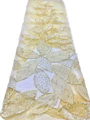 European style sequins embroidered wedding high density lace dress