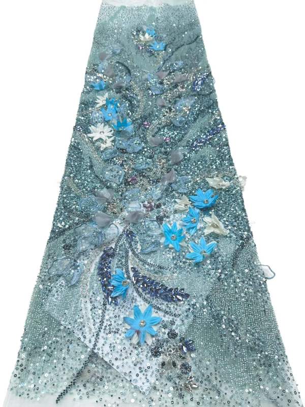 European style sequins embroidered wedding high density lace dress