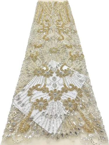 European style sequins embroidered wedding high density lace dress