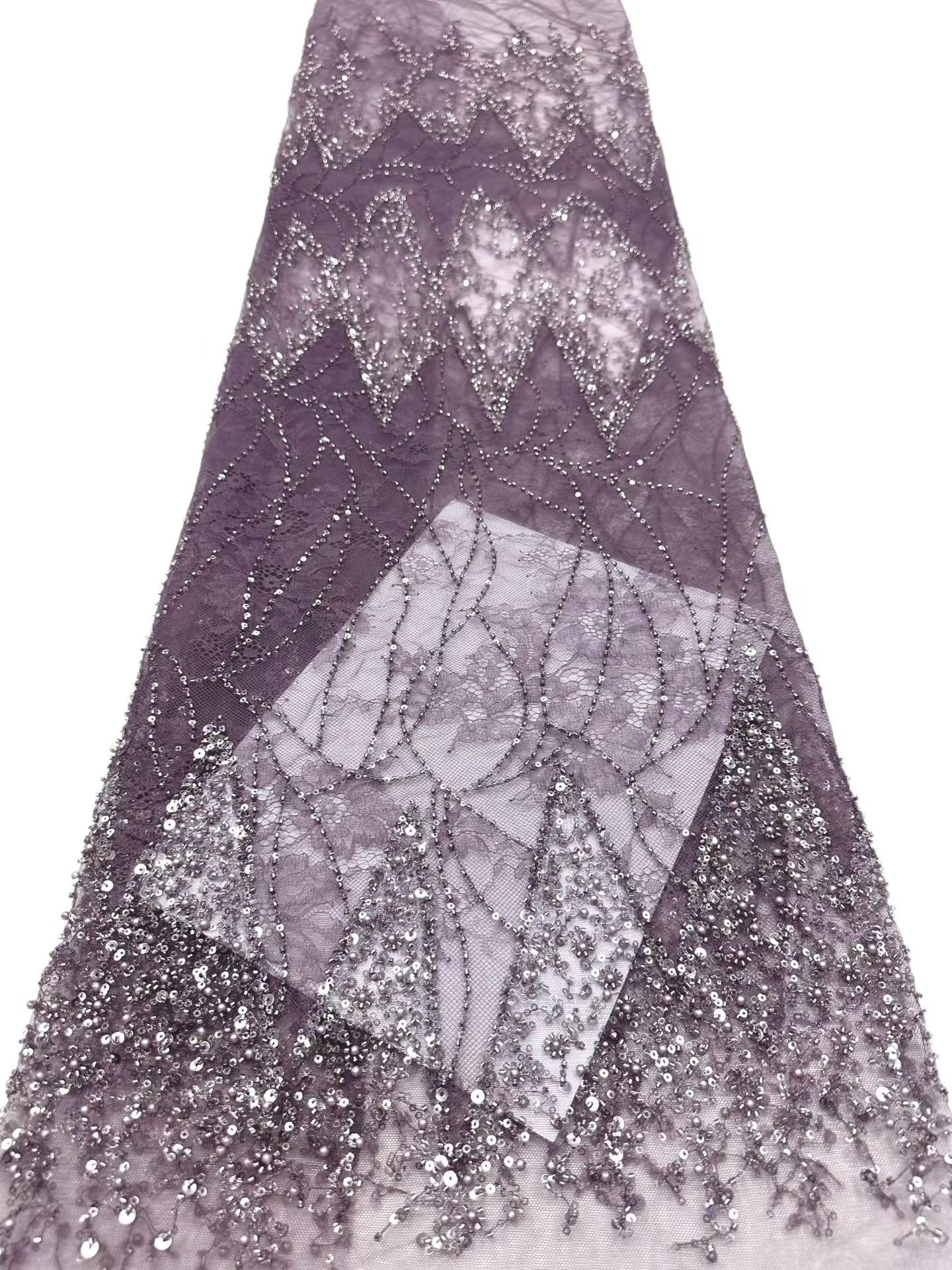 European style sequins embroidered wedding high density lace dress