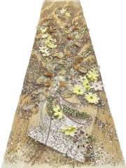 European style sequins embroidered wedding high density lace dress