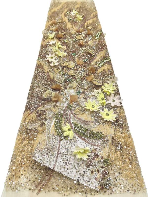 European style sequins embroidered wedding high density lace dress
