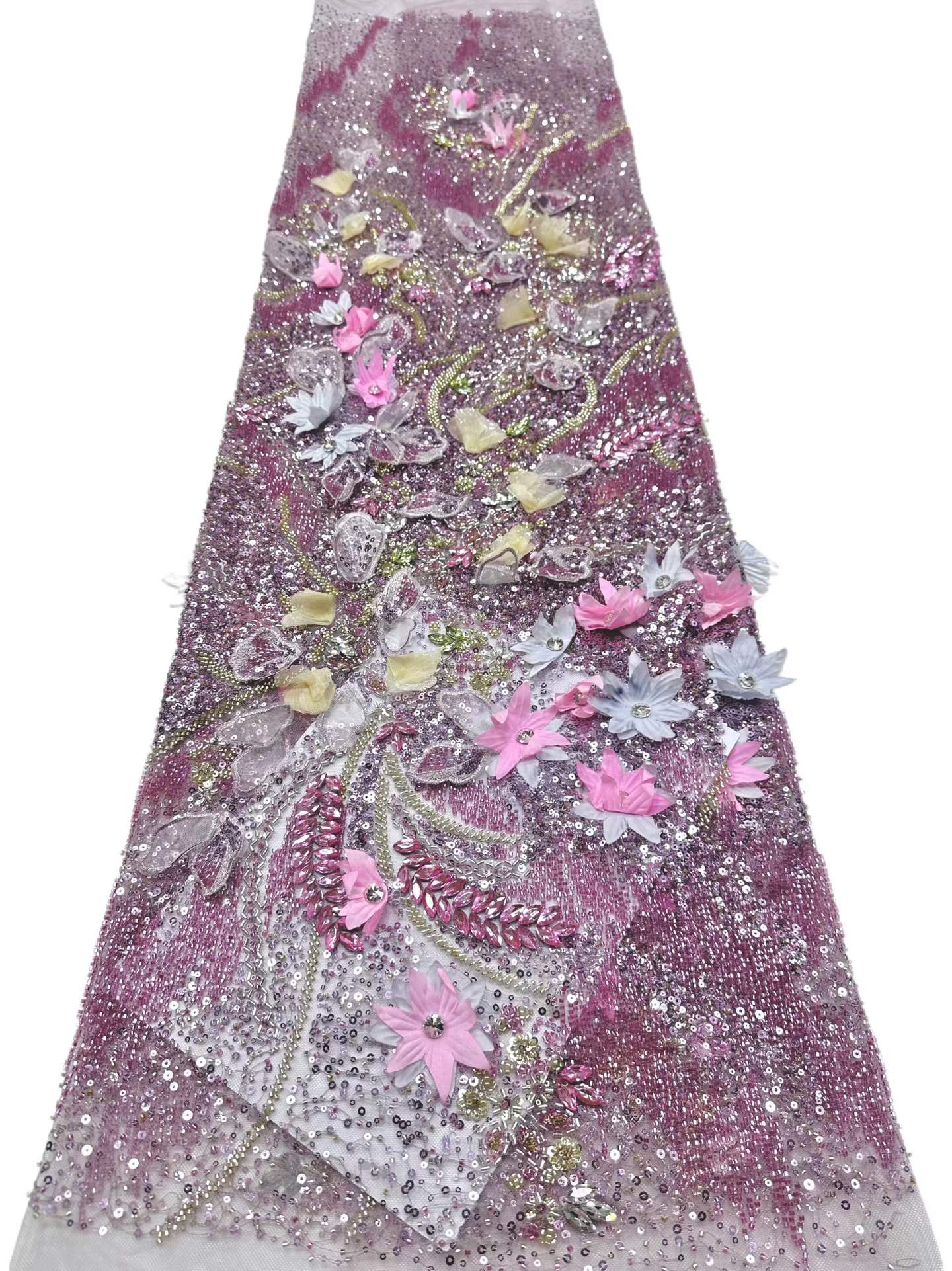 European style sequins embroidered wedding high density lace dress