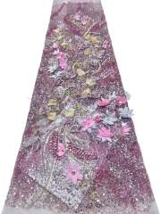 European style sequins embroidered wedding high density lace dress