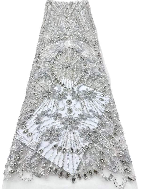 European style sequins embroidered wedding high density lace dress
