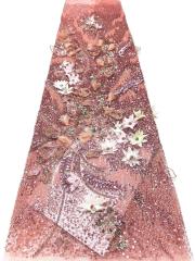European style sequins embroidered wedding high density lace dress