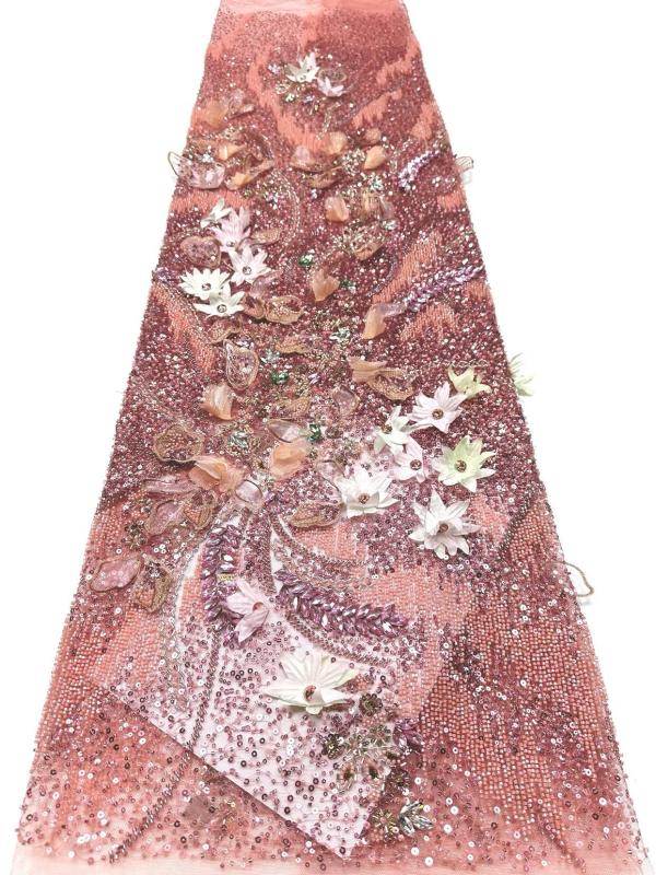 European style sequins embroidered wedding high density lace dress