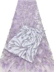 Shiny bridal tulle lace with heavy beads and pearls luxury crystal sequins lace for wedding dress