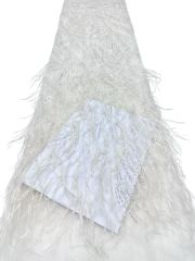 Shiny bridal tulle lace with heavy beads and pearls luxury crystal sequins lace for wedding dress