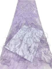 Shiny bridal tulle lace with heavy beads and pearls luxury crystal sequins lace for wedding dress