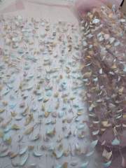 Hot-sale French textiles embroidery with sequin lace fabric suitable for sublimation