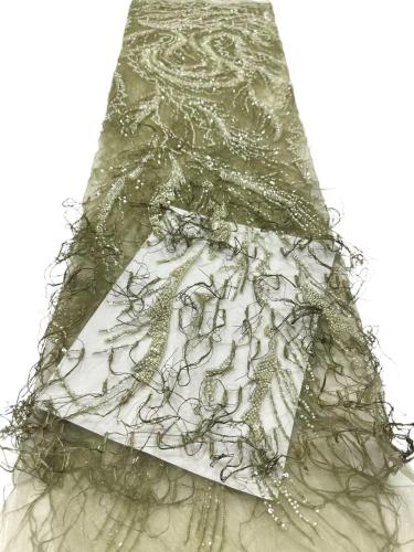 Shiny bridal tulle lace with heavy beads and pearls luxury crystal sequins lace for wedding dress