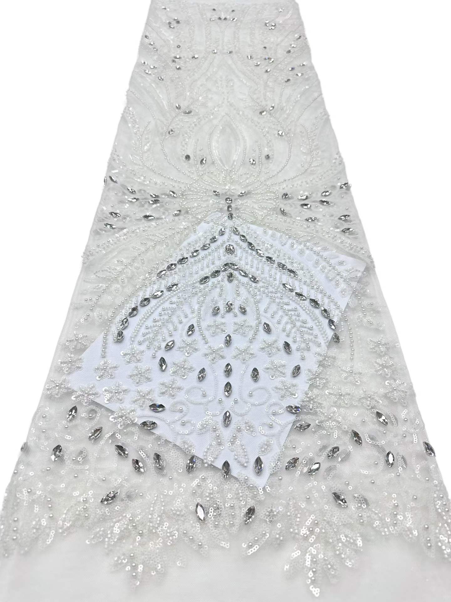 European style sequins embroidered wedding high density lace dress