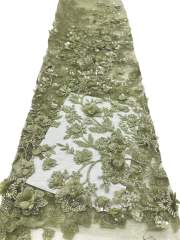 Shiny bridal tulle lace with heavy beads and pearls luxury crystal sequins lace for wedding dress