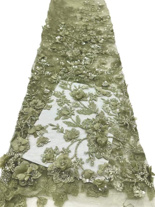Shiny bridal tulle lace with heavy beads and pearls luxury crystal sequins lace for wedding dress