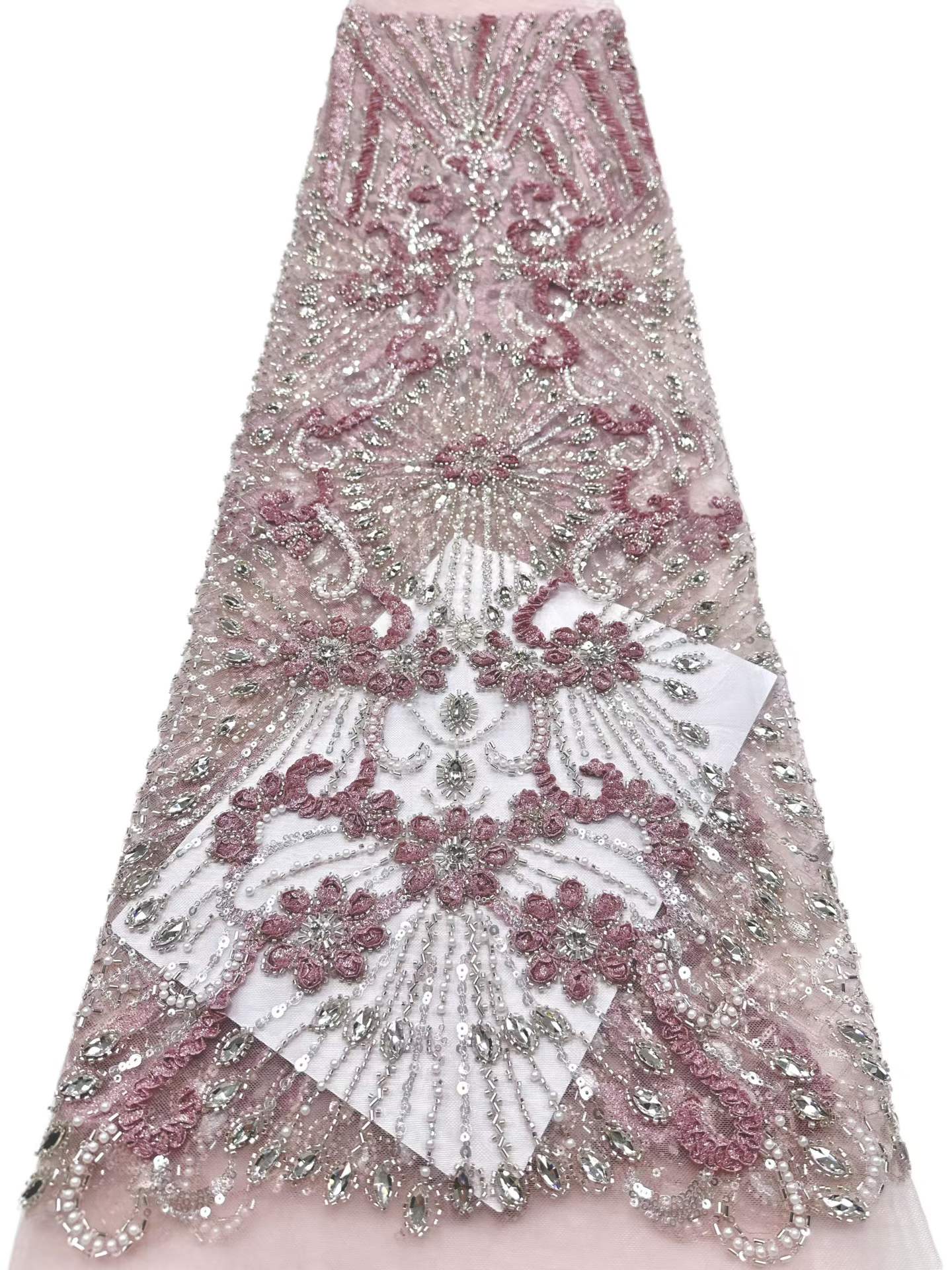 European style sequins embroidered wedding high density lace dress