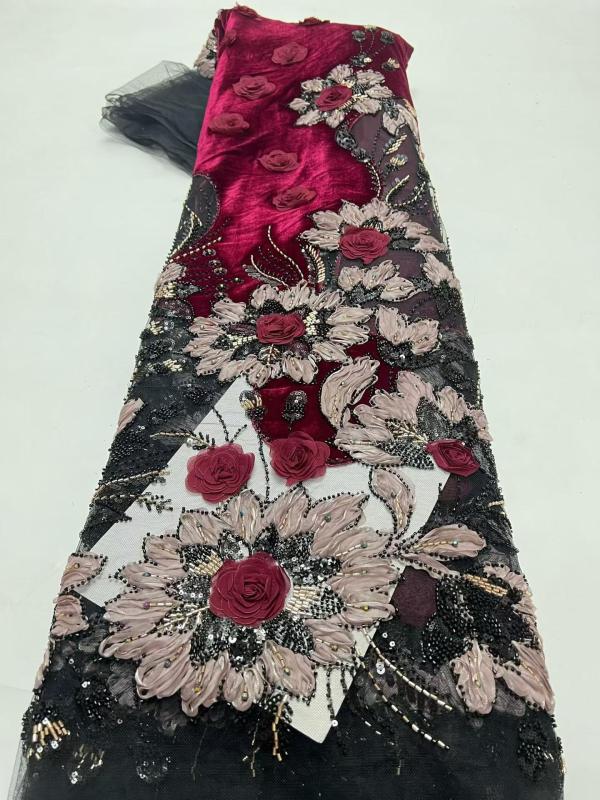 European style sequins embroidered wedding high density lace dress
