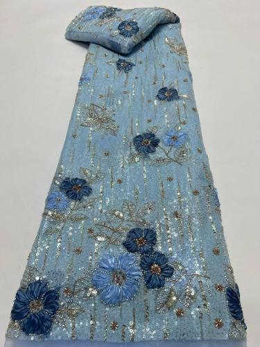 Hot-sale French textiles embroidery with sequin lace fabric suitable for sublimation