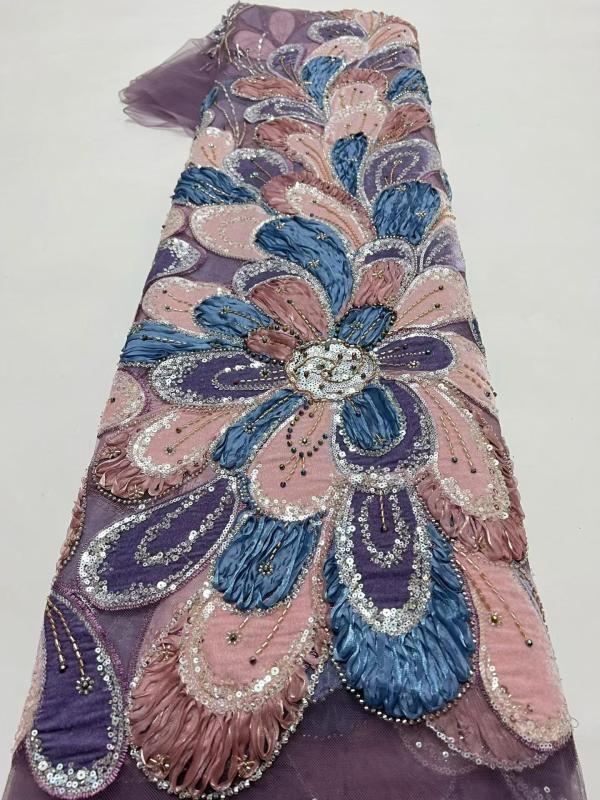 European style sequins embroidered wedding high density lace dress