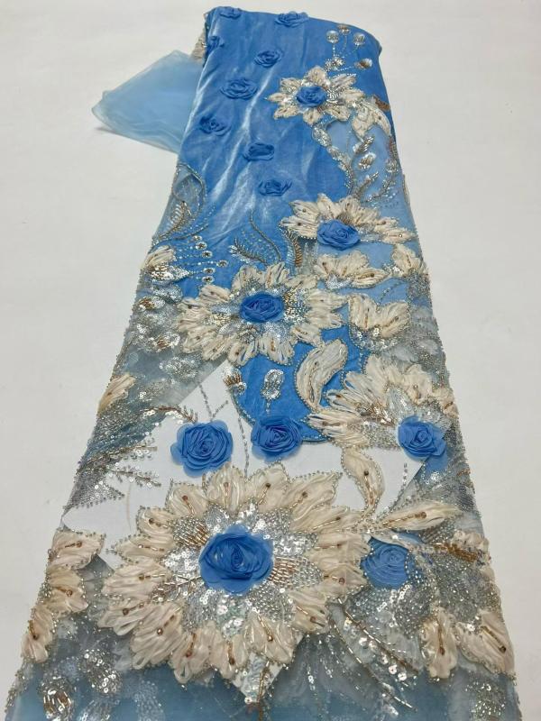 European style sequins embroidered wedding high density lace dress