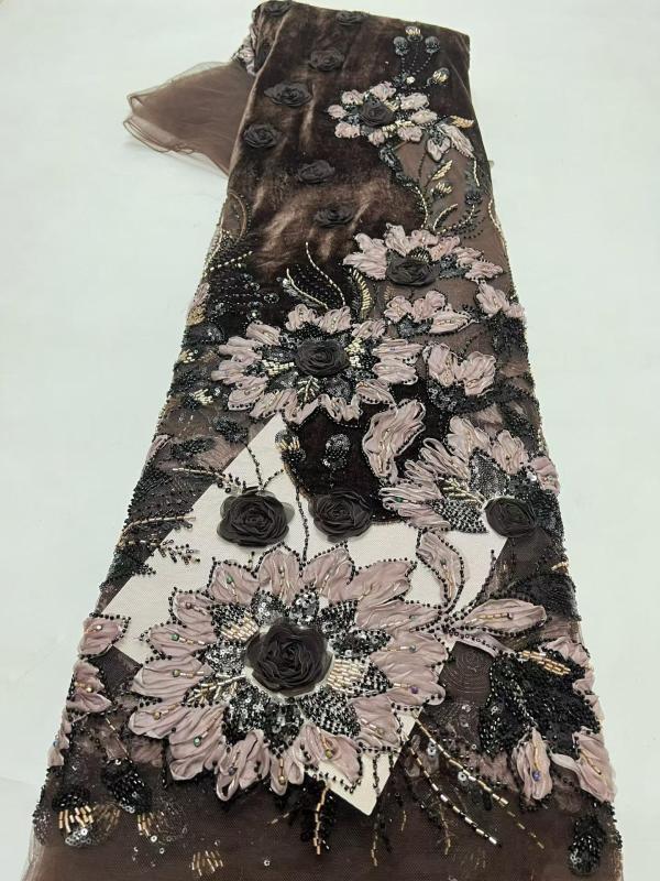 European style sequins embroidered wedding high density lace dress