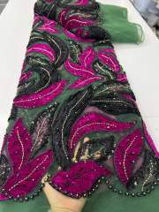 European style sequins embroidered wedding high density lace dress