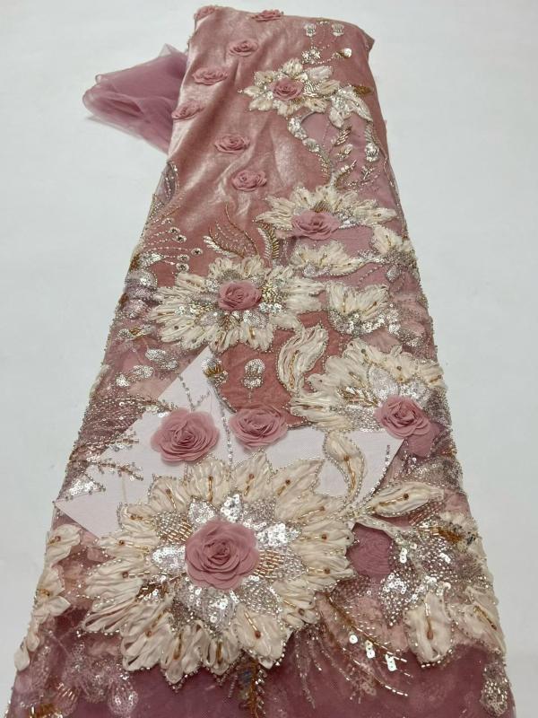 European style sequins embroidered wedding high density lace dress