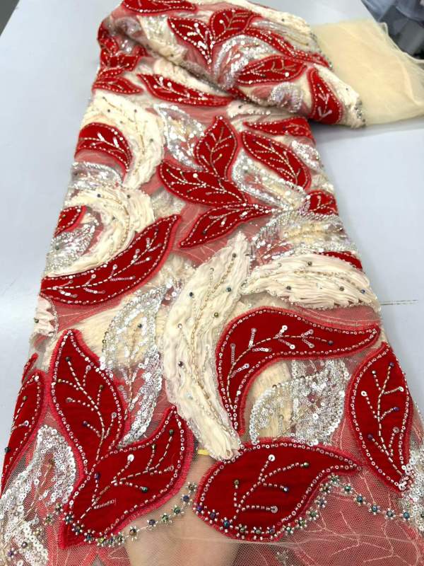 European style sequins embroidered wedding high density lace dress