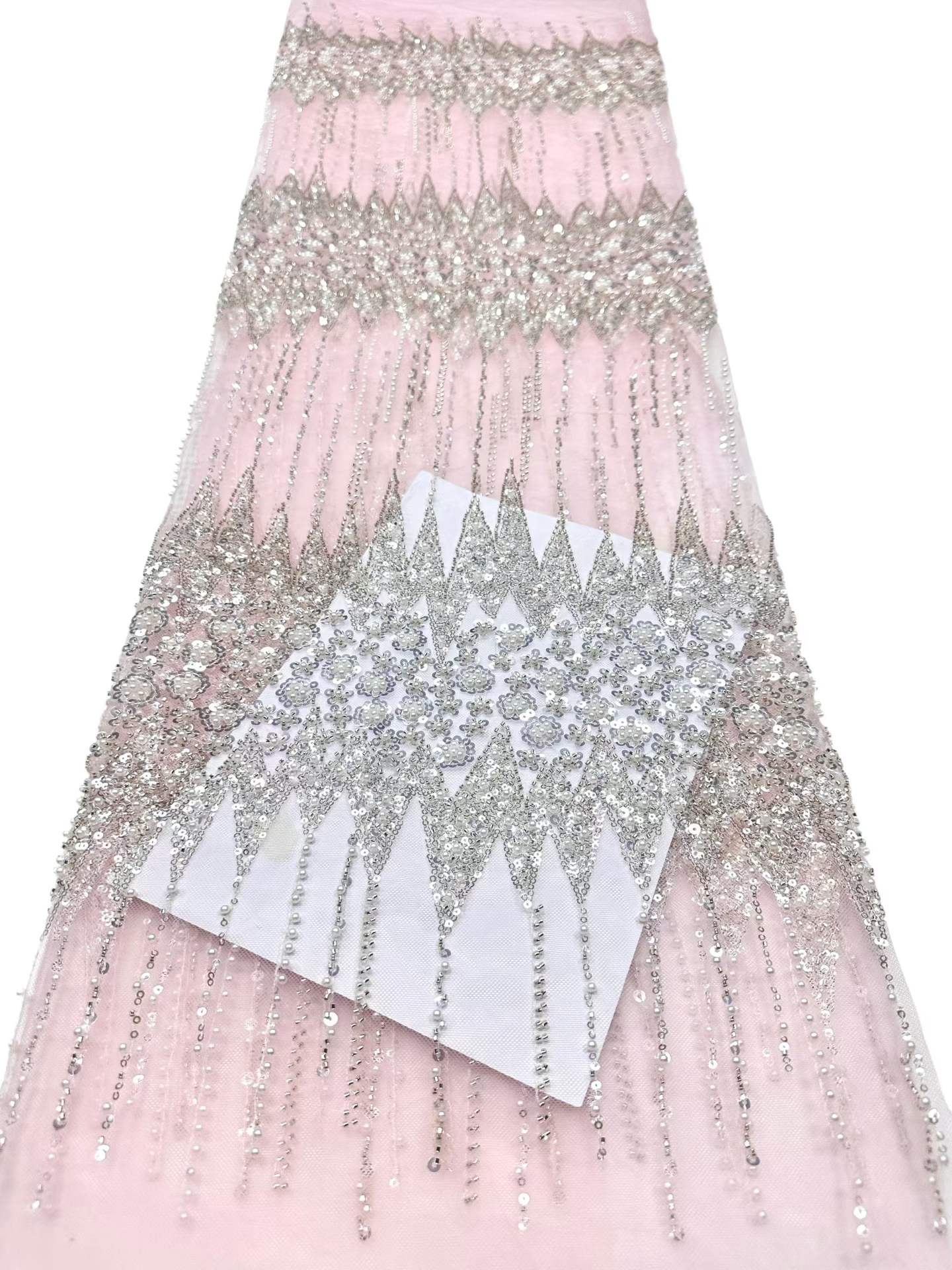 European style sequins embroidered wedding high density lace dress