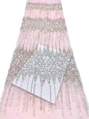 European style sequins embroidered wedding high density lace dress