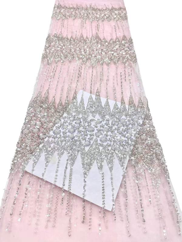 European style sequins embroidered wedding high density lace dress