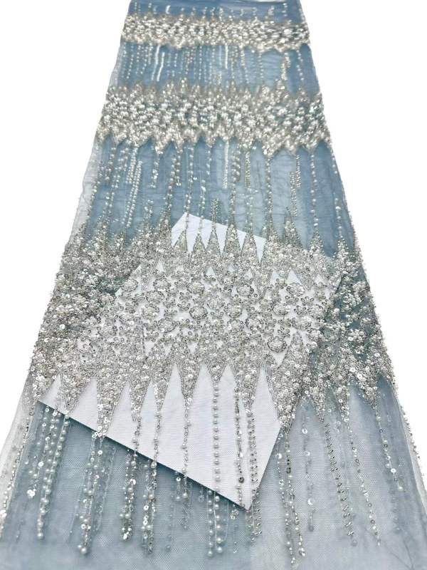 European style sequins embroidered wedding high density lace dress
