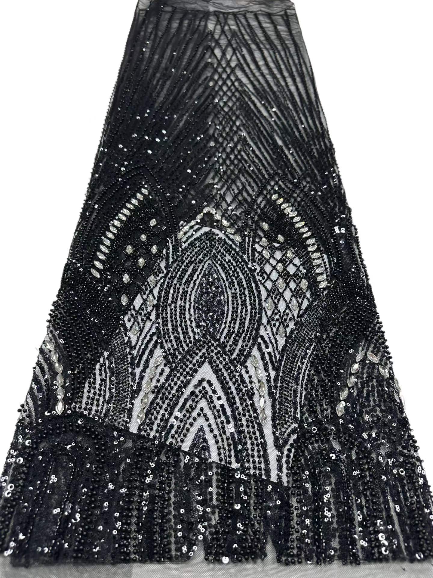 European style sequins embroidered wedding high density lace dress