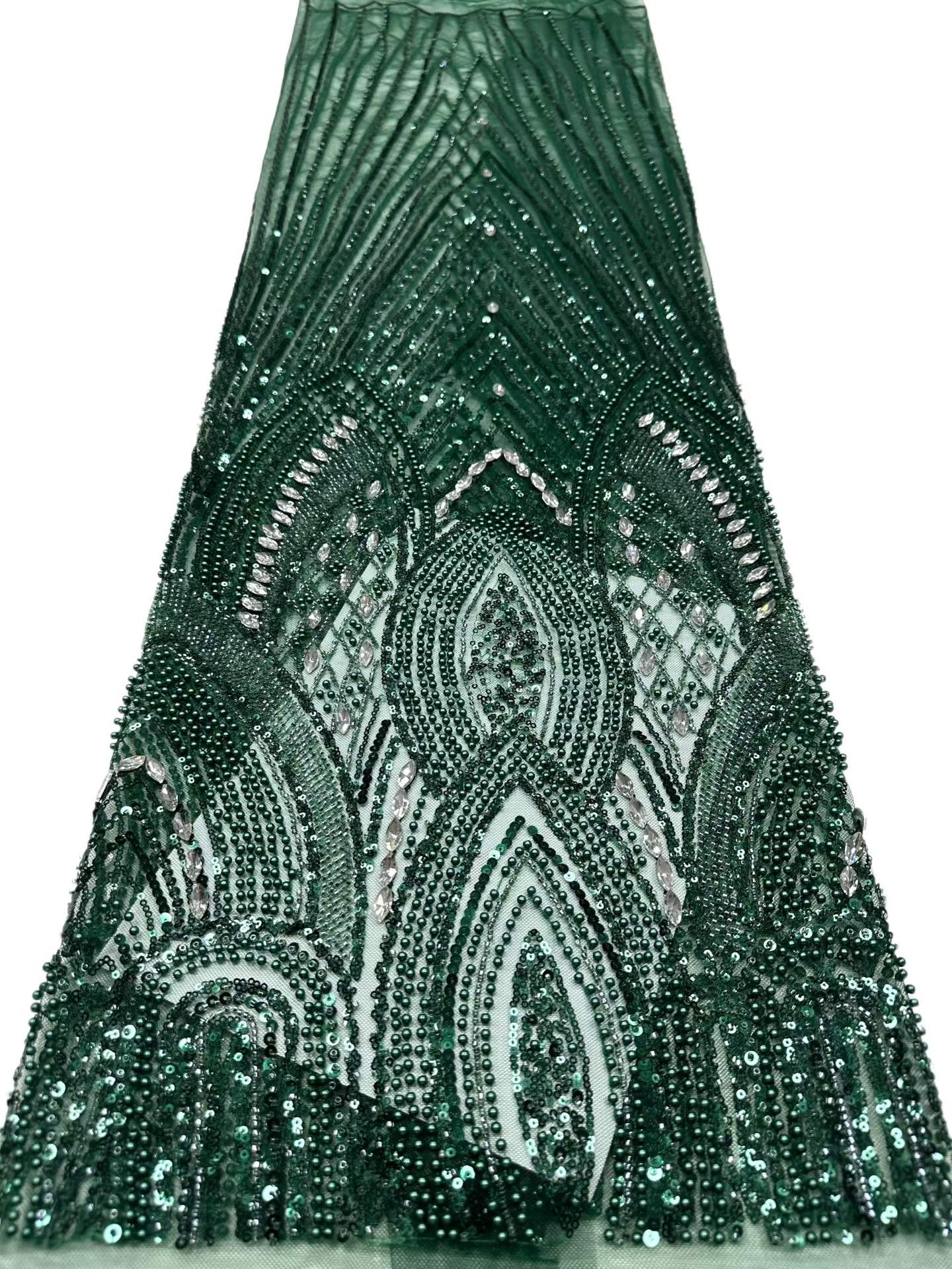 European style sequins embroidered wedding high density lace dress