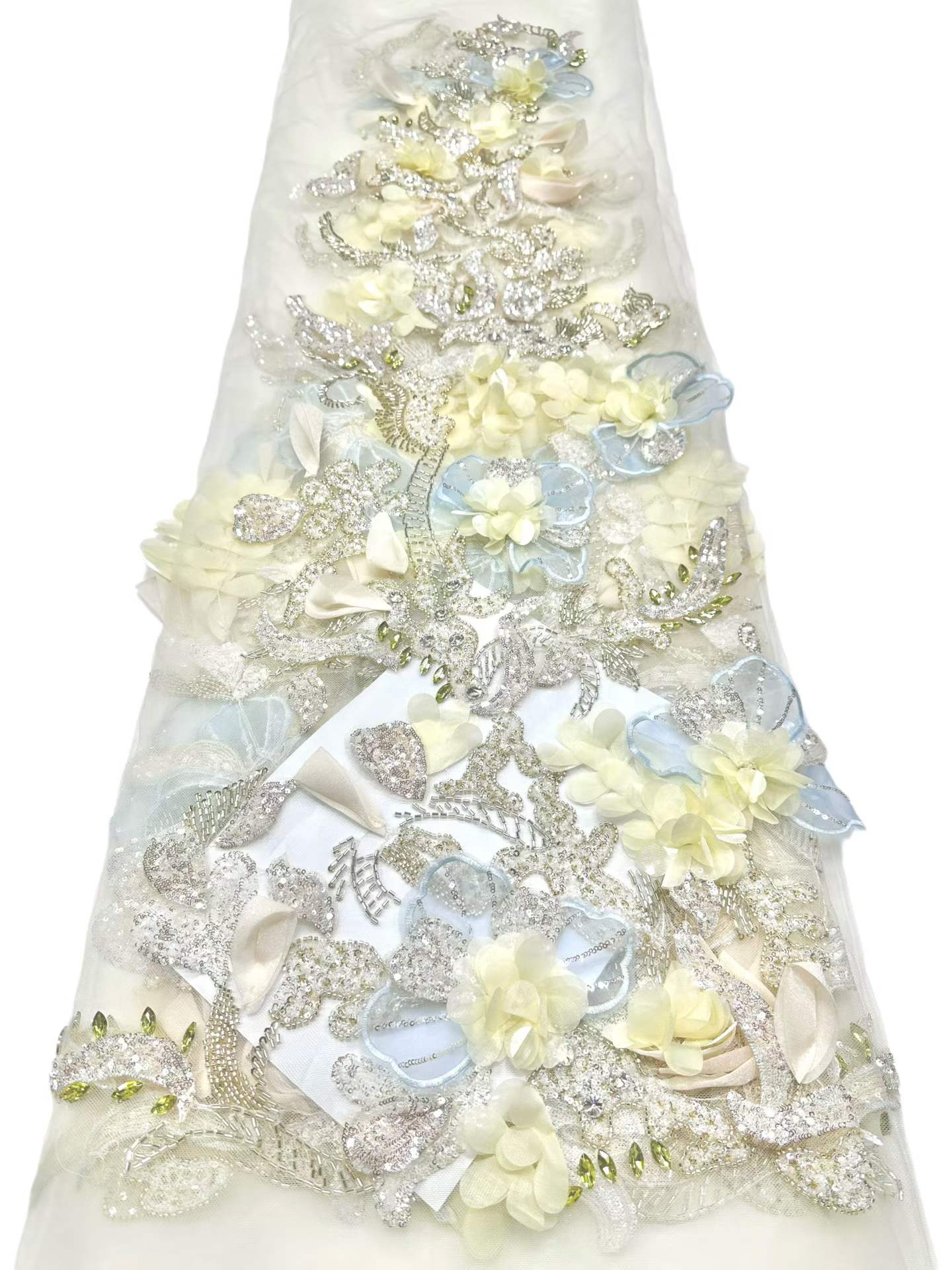 European style sequins embroidered wedding high density lace dress
