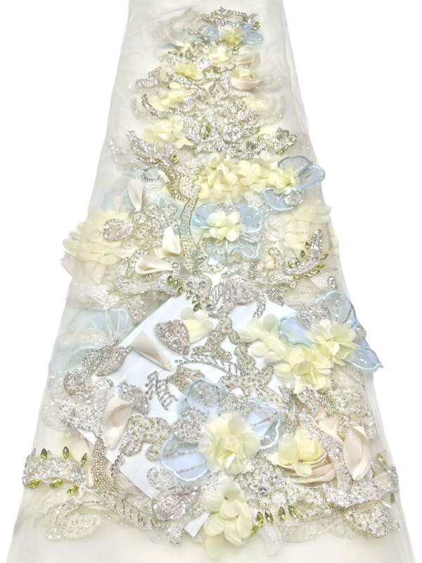 European style sequins embroidered wedding high density lace dress